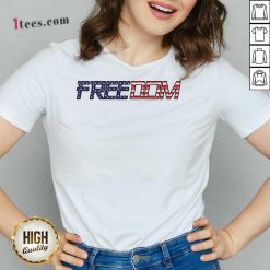 American Flag Patriotic Freedom V-neck- Design By 1tees.com