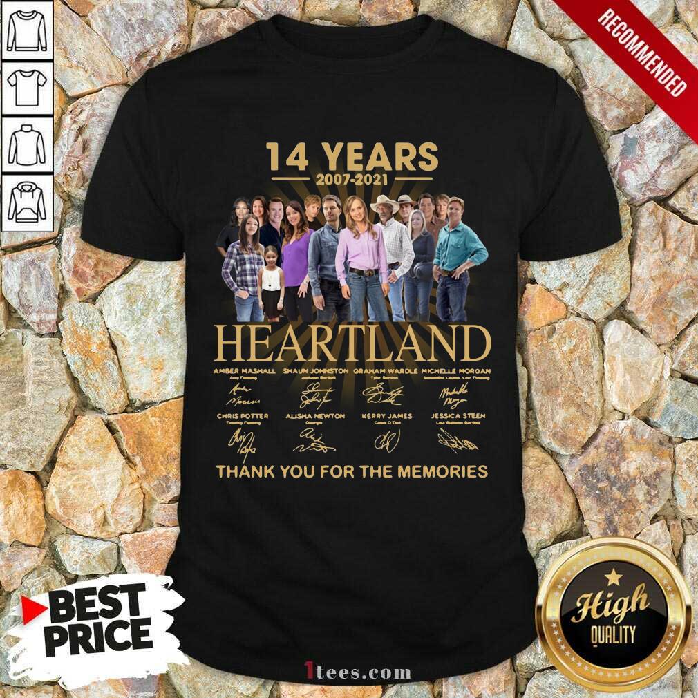14 Years 2007 2021 Heartland Thank You For The Memories Signatures Shirt-Design By 1Tees.com