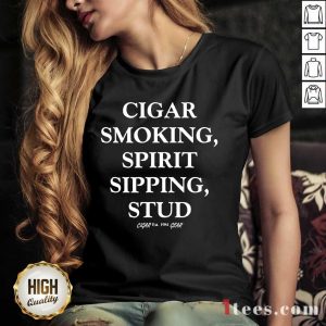Mens Cigar Smoking Spirit Sipping Stud Funny Cigar Quotes Gift V-neck-Design By 1Tees.com