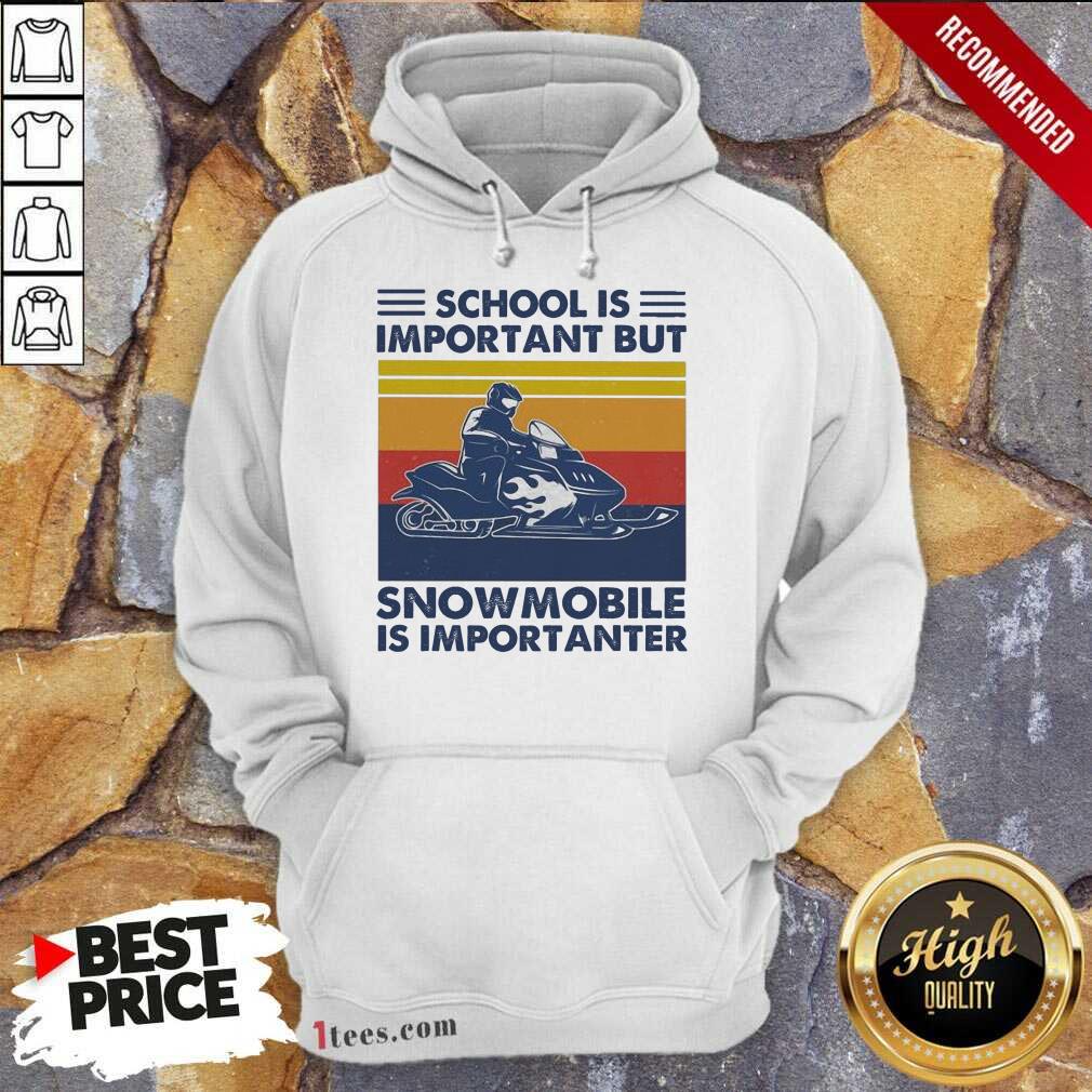 School Is Important But Snowmobile Is Importanter Skiing Vintage Hoodie-Design By 1Tees.com