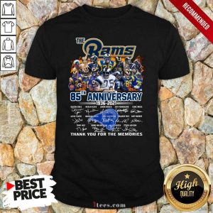 The Rams 85th Anniversary Thank You The Memories Signatures Shirt
