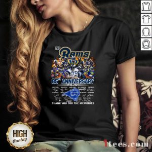 The Rams 85th Anniversary Thank You The Memories Signatures V-neck