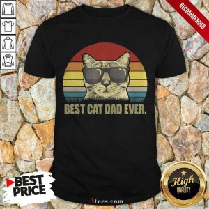Best Cat Dad Ever Sunset Shirt- Design By 1Tees.