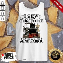 Black Cat I Sew So I Don’t Choke People Save A Life Send Fabric Tank Top