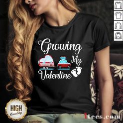 Growing My Valentine V-neck-Design By 1Tees.com