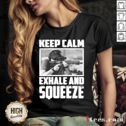 Keep Calm Exhale And Squeeze V-neck