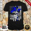American Flag With Police Mom Skull Shirt