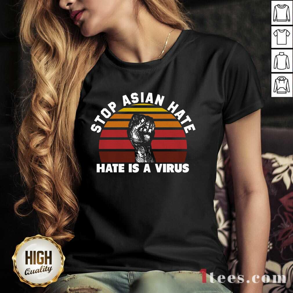 Confident Stop Asian Hate Virus Vintage V-neck