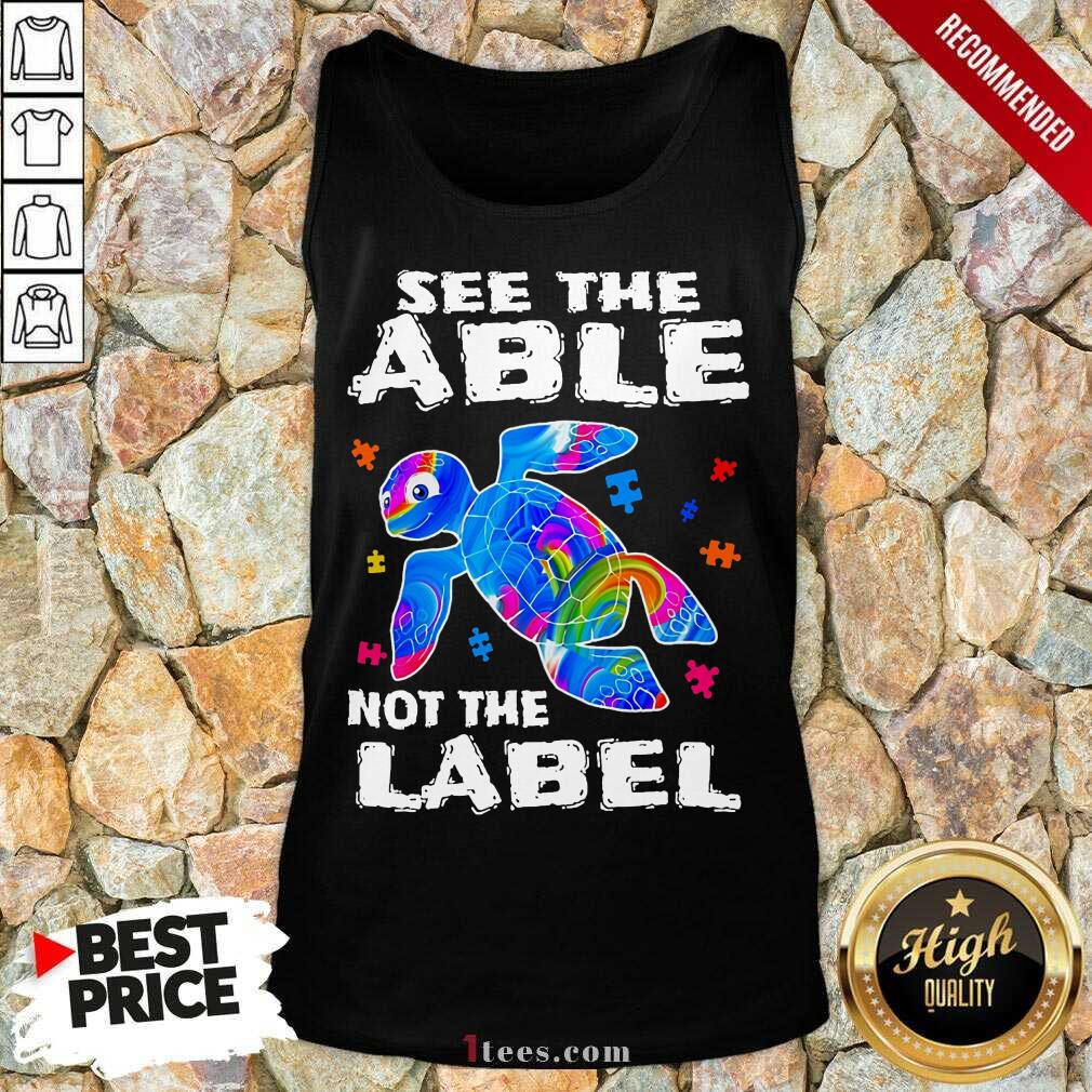 Delighted Turtle See The Able Nnot The Label Tank Top