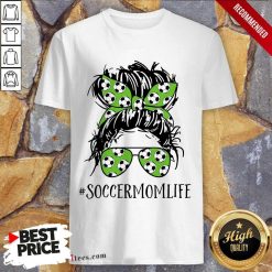 Ecstatic Mom Life Soccer Messy Bun Shirt