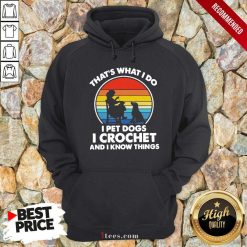 Thats Whats I Do I Pet Dogs In Crochet And I Know Things Vintage Hoodie
