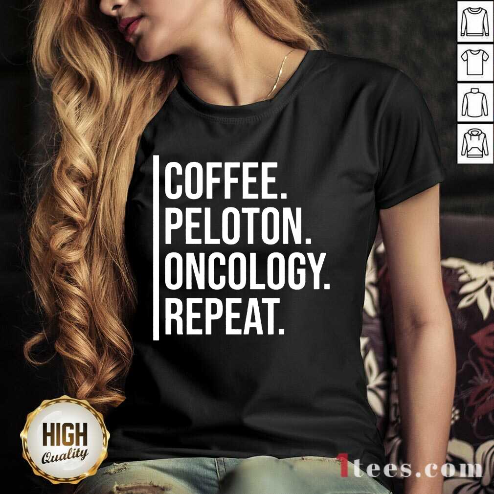 Intrigued Coffee Peloton Oncology Repeat V-neck