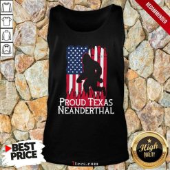 Bigfoot Proud Texas Neanderthal American Flag Tank Top