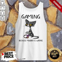 Terrific Black Cat Gaming Murder Is Wrong Tank Top