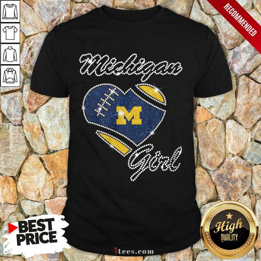 Excited Heart Michigan Girl Diamond Shirt