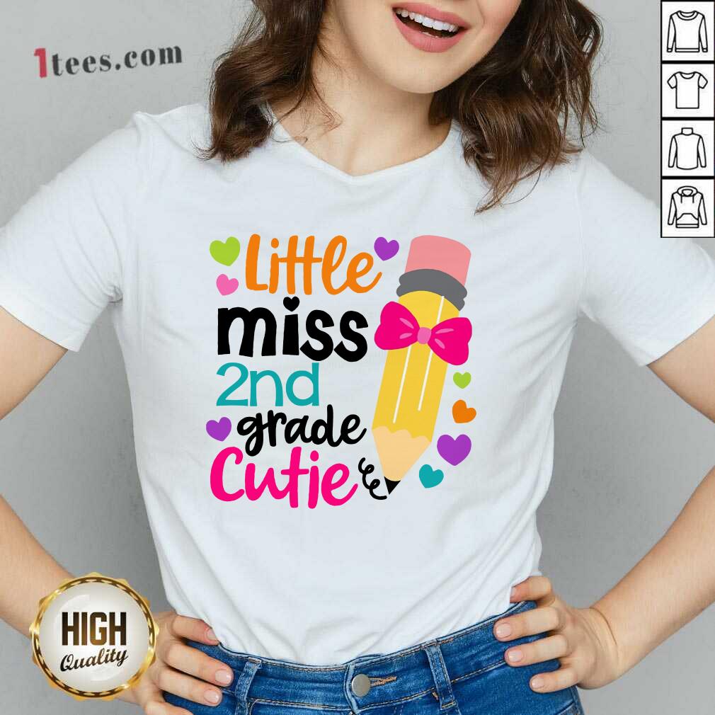Funny Little Miss 2Nd Grade Cutie V-neck