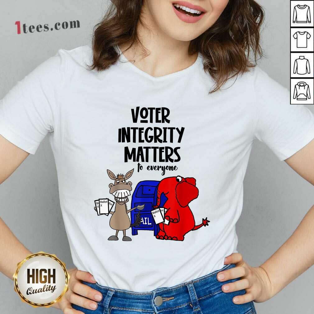 Good Socialdudtees Voter Integrity Matters To Everyone V-neck