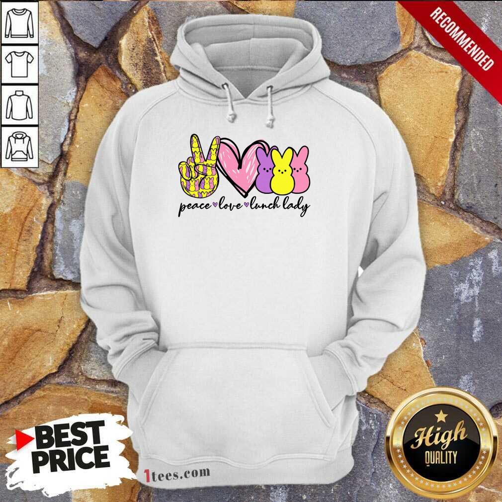 Hot Lunch Lady Peace Love Bunny Hoodie