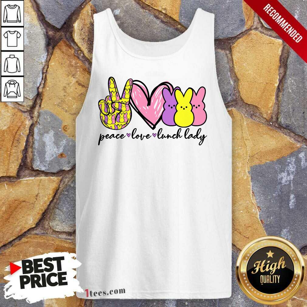 Hot Lunch Lady Peace Love Bunny Tank Top
