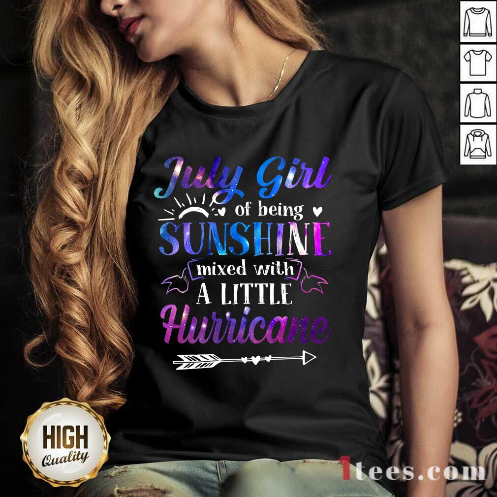 July Girl Sunshine Mixed With A Little Hurricane V-neck