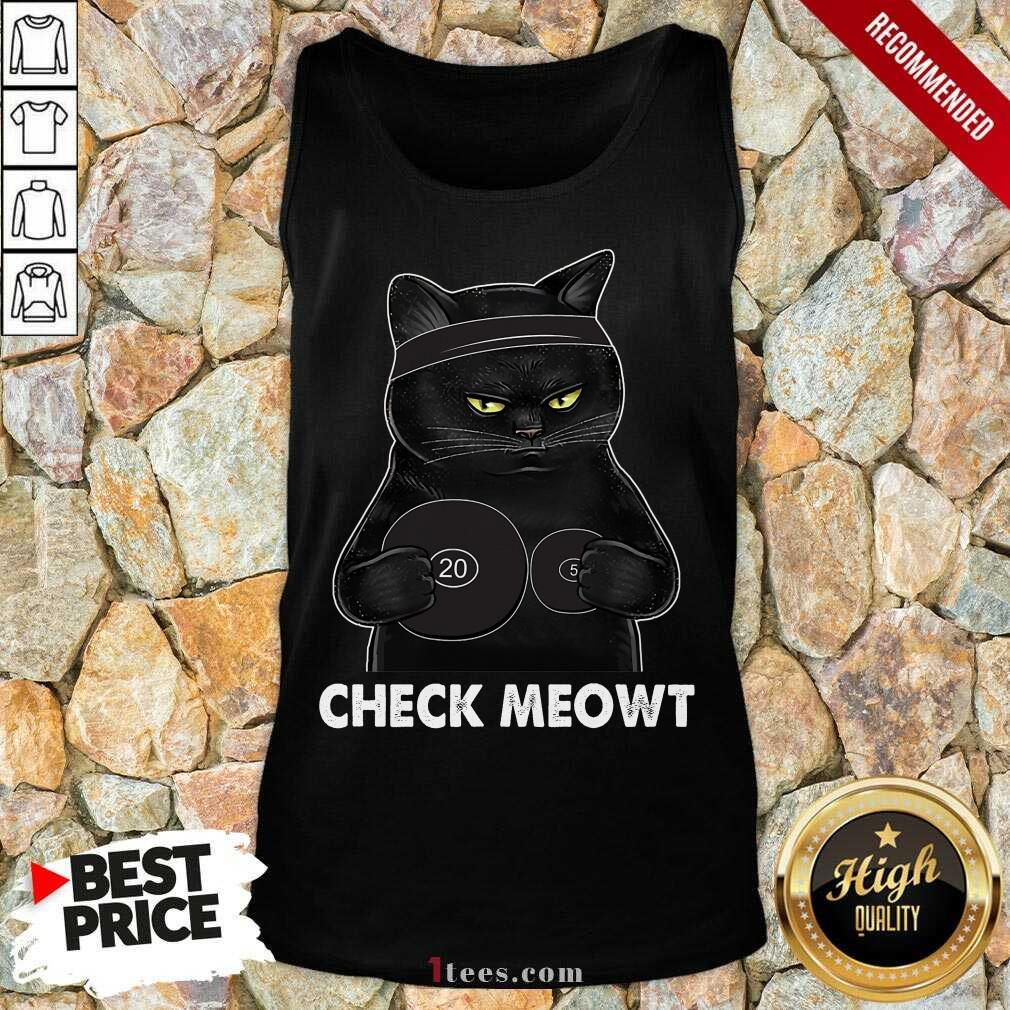 Premium Check Meowt Black Cat Tank Top