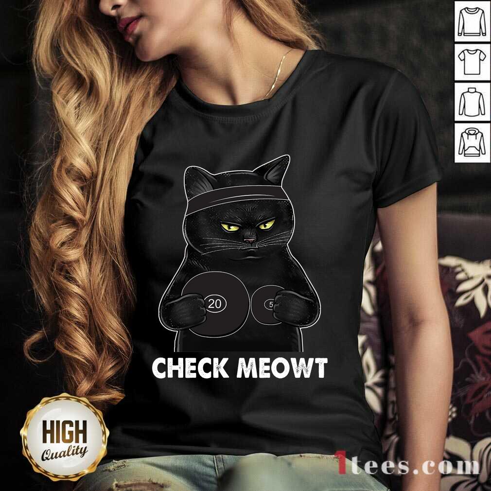 Premium Check Meowt Black Cat V-neck