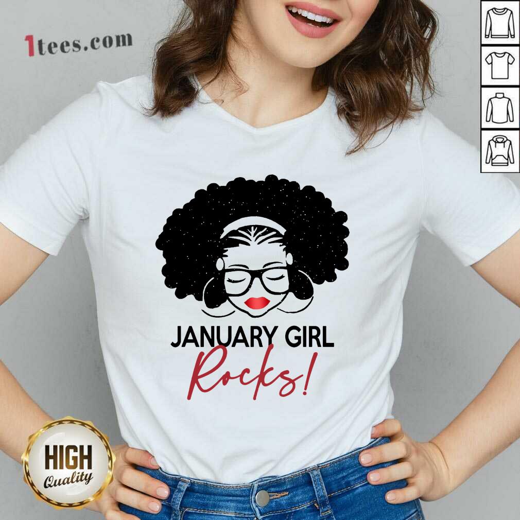 Premium January Girl Rocks V-neck