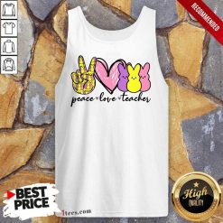 Pretty Teacher Peace Love Bunny Tank Top