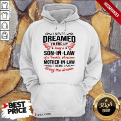 Top I Never Dreamed Id End Up Being A Son In Law Of A Freakin Awesome Mother In Law But Here I Am Living The Dream Hoodie