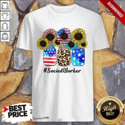 American Flag Sunflower Social Worker Shirt