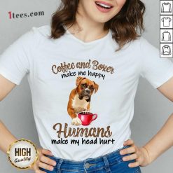 Coffee And Boxer Humans V-neck
