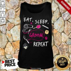 Cute Dog Eat Sleep Groom Repeat Tank Top