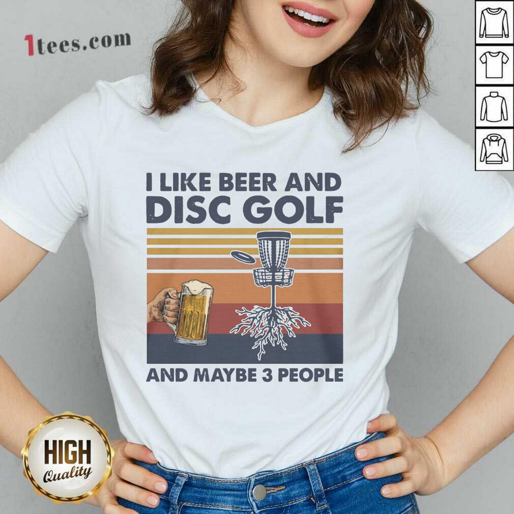 I Like Beer And Disc Golf V-neck