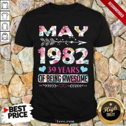 May 1982 39 Year Of Being Awesome Flower Shirt