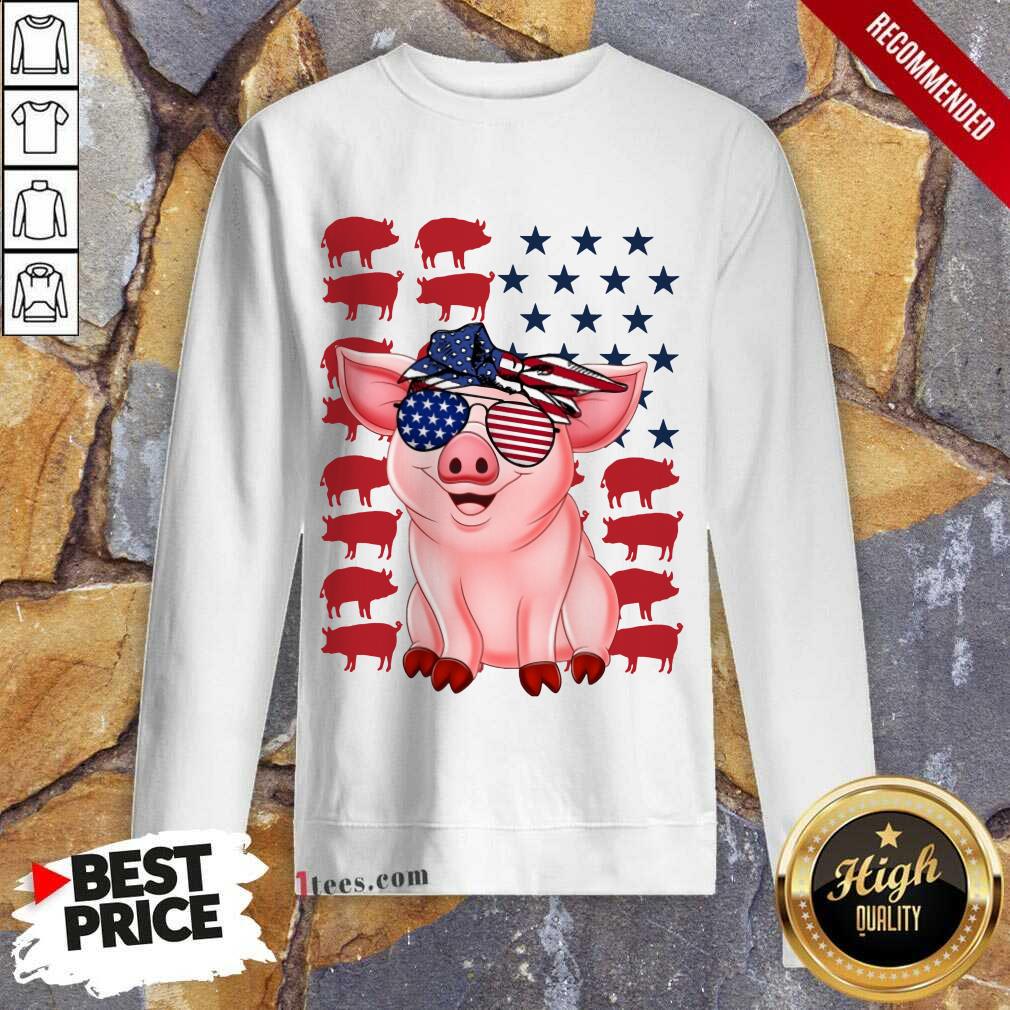 Pig American Flag Independence Day Sweatshirt