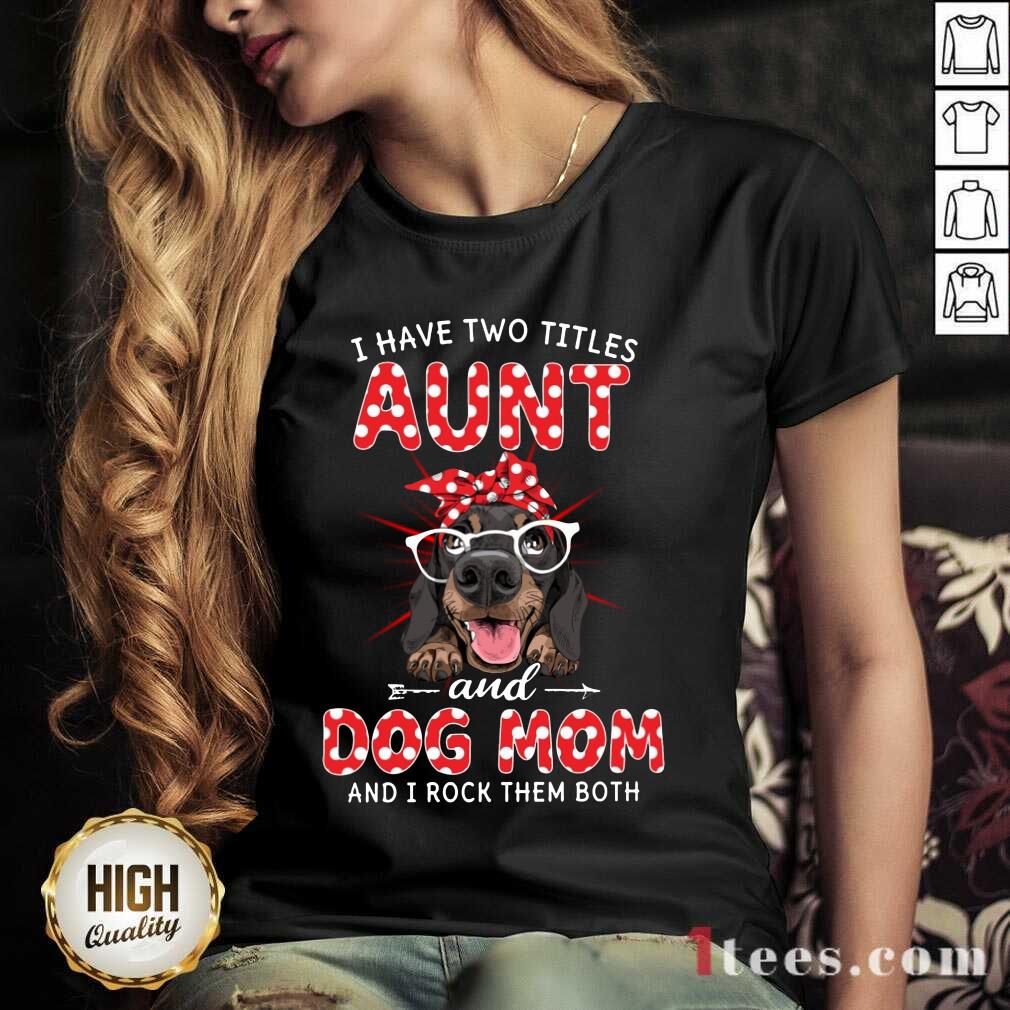 Aunt And Dog Mom Dachshund Dog V-neck
