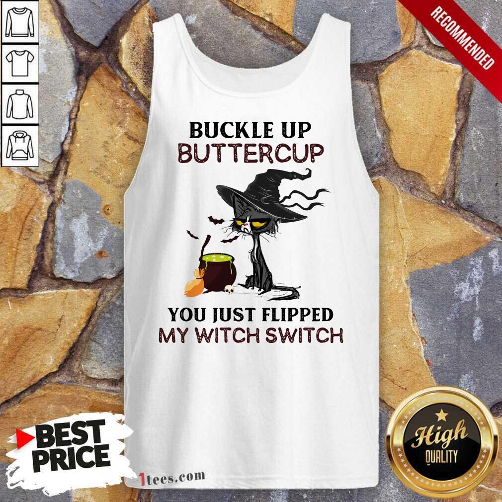 Buckle Up Buttercup Black Cat Tank Top