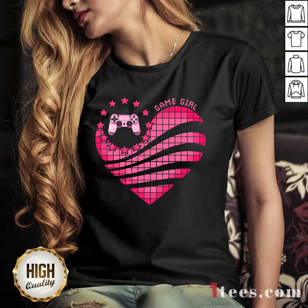 Game Girl Heart V-neck