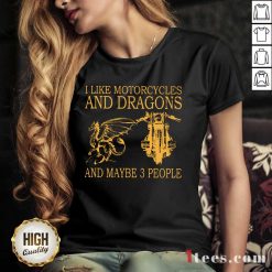 I Like Motorcycles And Dragons V-neck