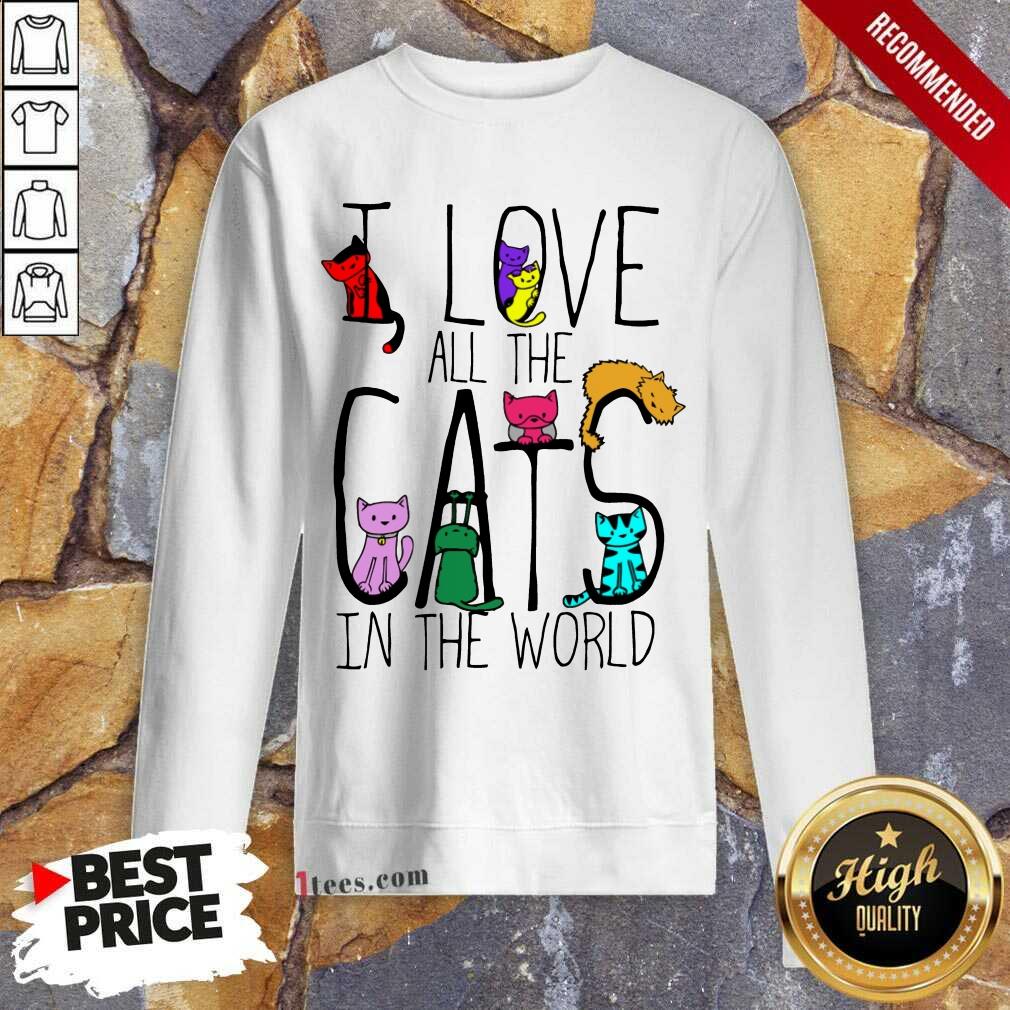 I Love All The Cats In The World Sweatshirt