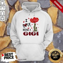I Love Being A Gigi Red Flower Hoodie