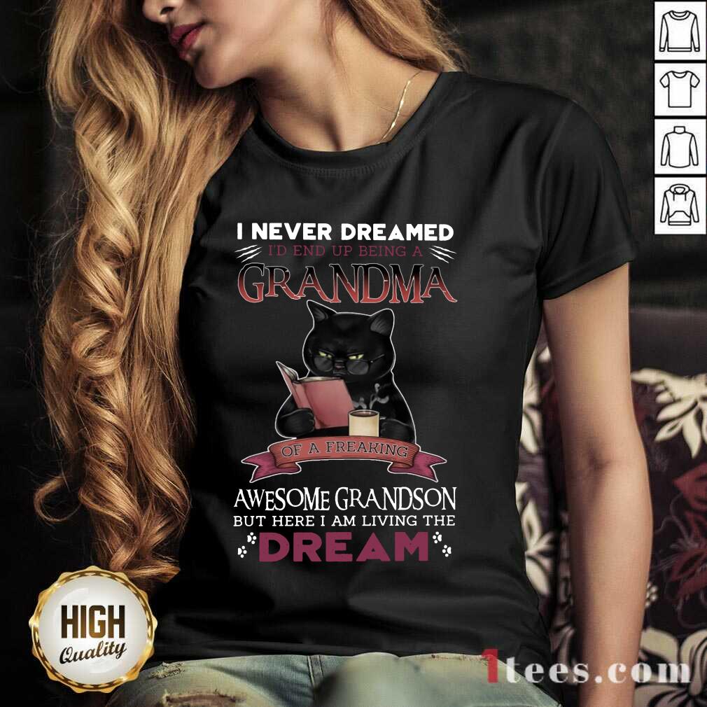 I Never Dreamed A Grandma Black Cat V-neck