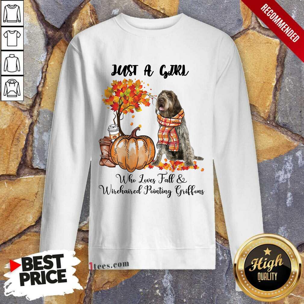 Just A Girl Who Loves Fall And Wirehaired Pointing Griffon Halloween Sweatshirt