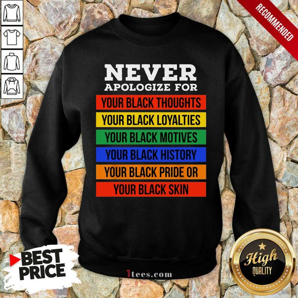 Never Apologize For Your Blackness Sweatshirt