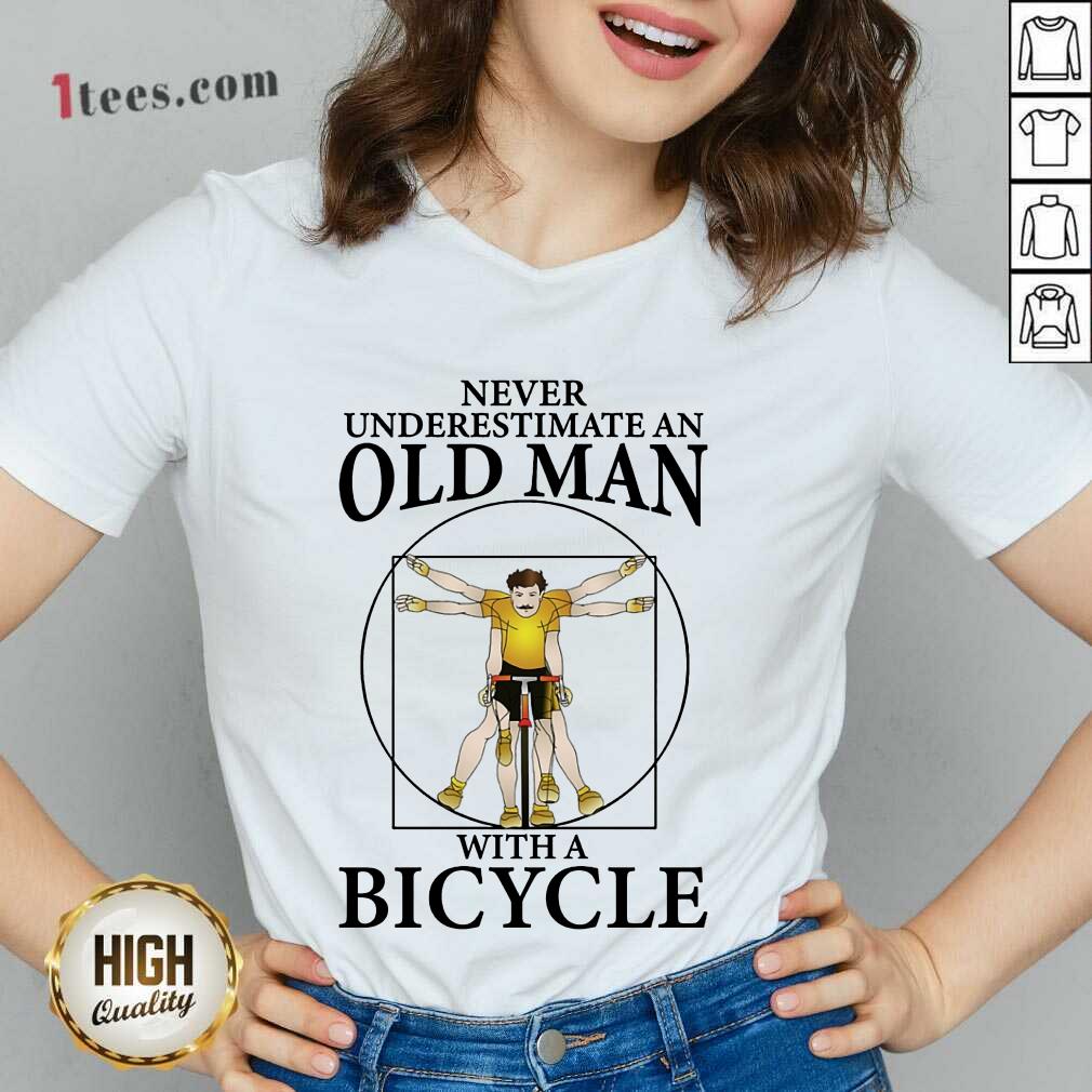 Never Underestimate An Old Man Bicycle V-neck