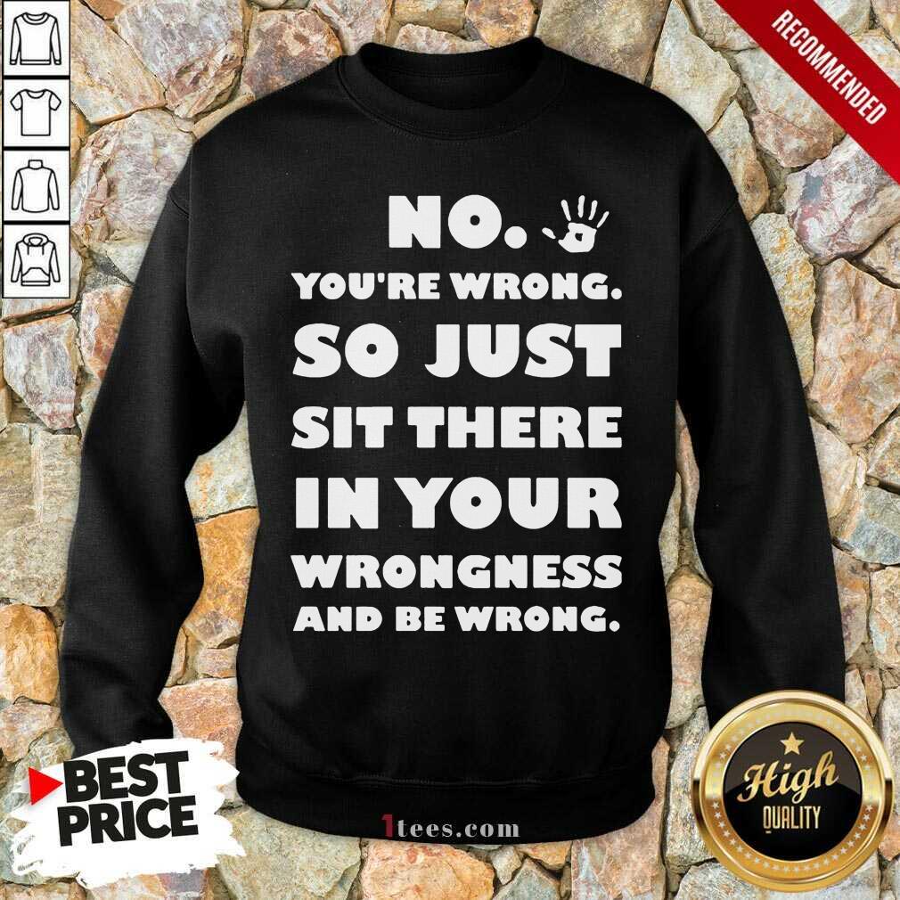 No So Just Sit There In Your Wrongness Sweatshirt