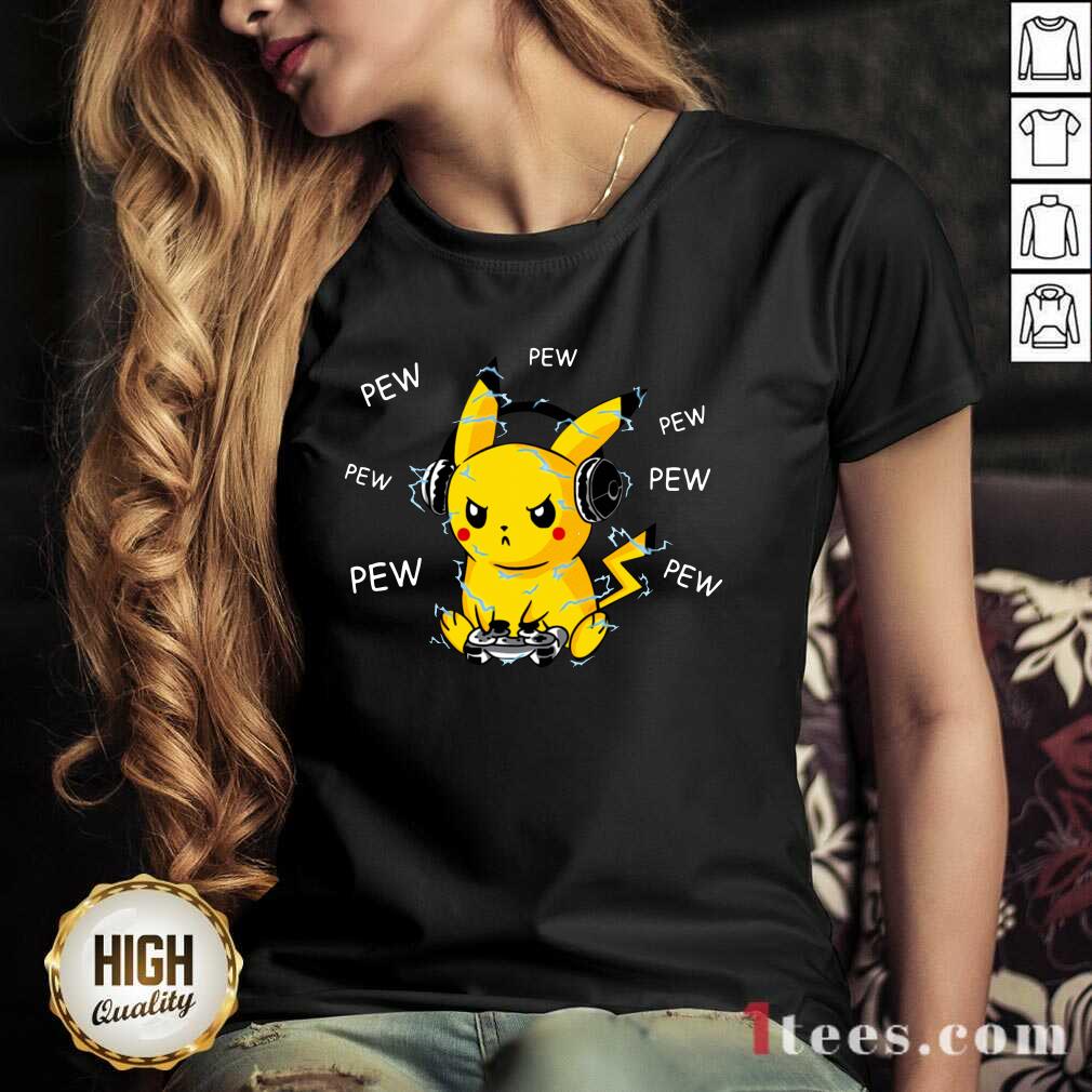 Pikachu Play Game Pew V-neck