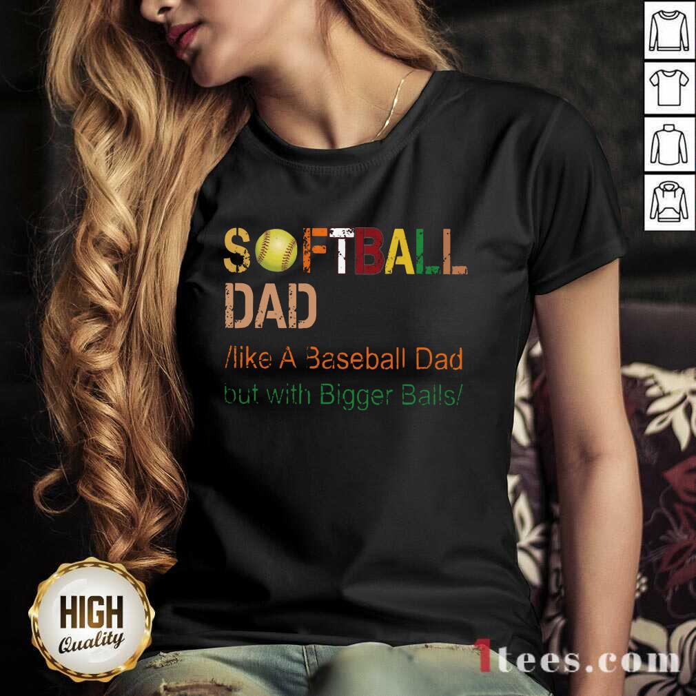 Softball Dad Like A Baseball Vintage V-neck