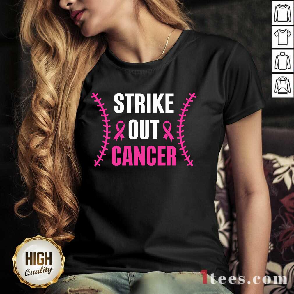 Strike Out Cancer Awareness V-neck