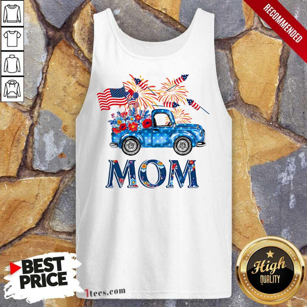 Truck Mom 4th Of July American Flag Tank Top